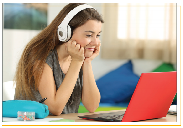 Girl working on laptop
