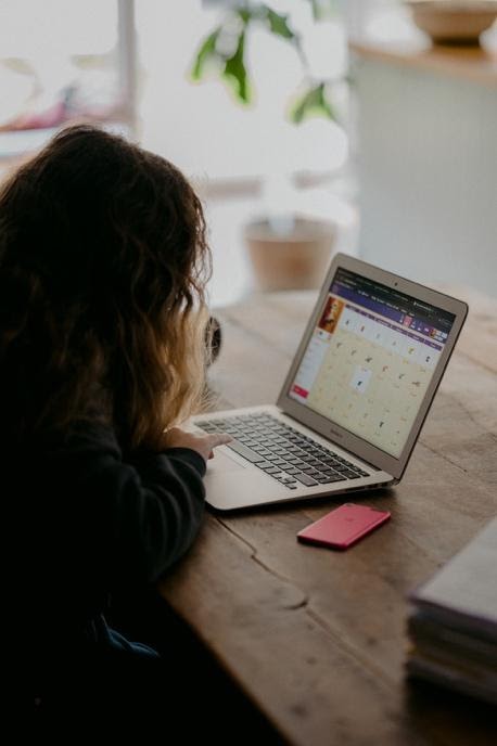 Girl working on laptop